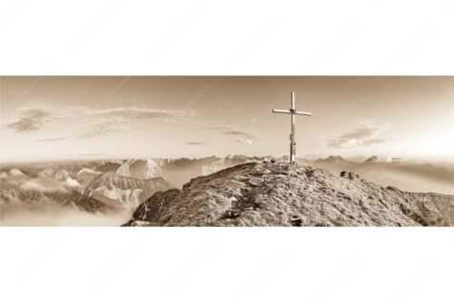 Blick vom Schafreiter ins Karwendelgebirge - Schafreiter Gipfelpanorama - Seitenverhältnis 3:1 - Schafreuter im Karwendel - weitere Infos unter https://www.kriner-weiermann.de