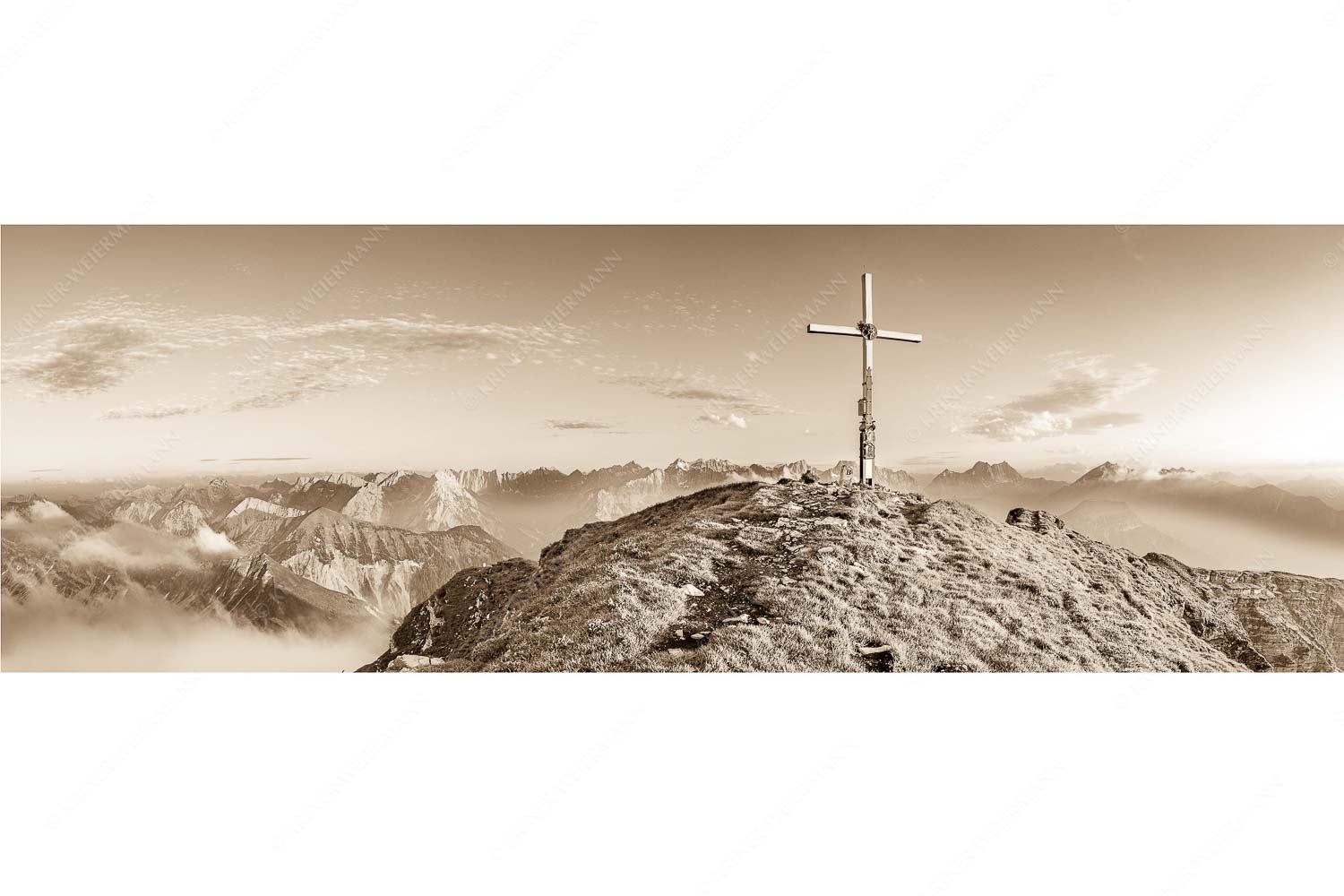 Schafreiter Gipfelpanorama – Seitenverhältnis 3:1 — Schafreuter im Karwendel Blick vom Schafreiter ins Karwendelgebirge