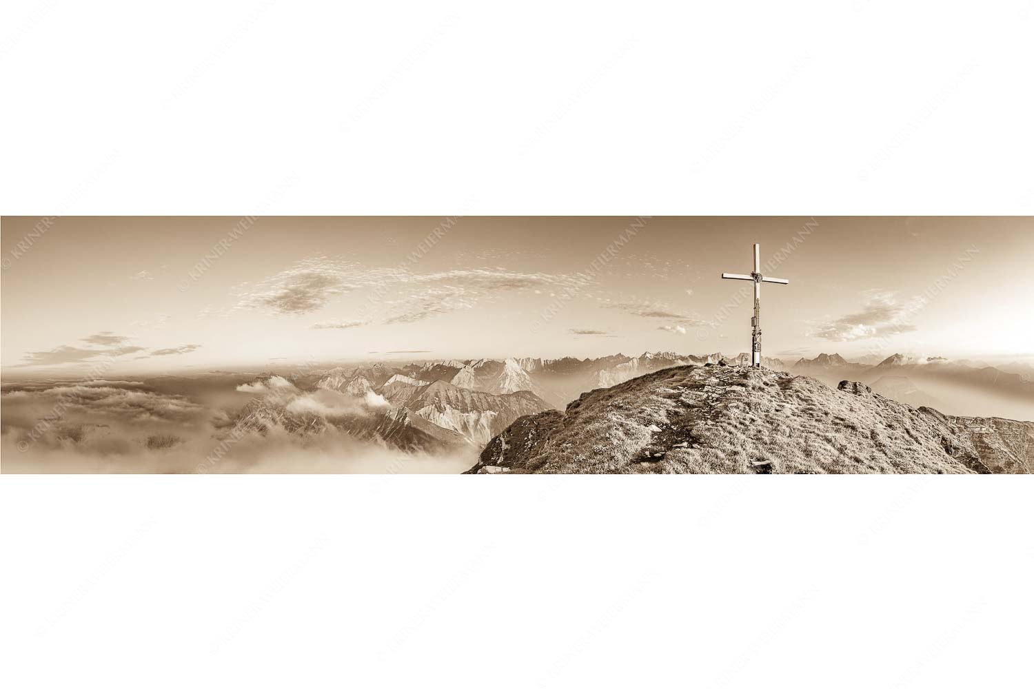 Schafreiter Gipfelpanorama – Seitenverhältnis 4:1 — Schafreuter im Karwendel Blick vom Schafreiter ins Karwendelgebirge