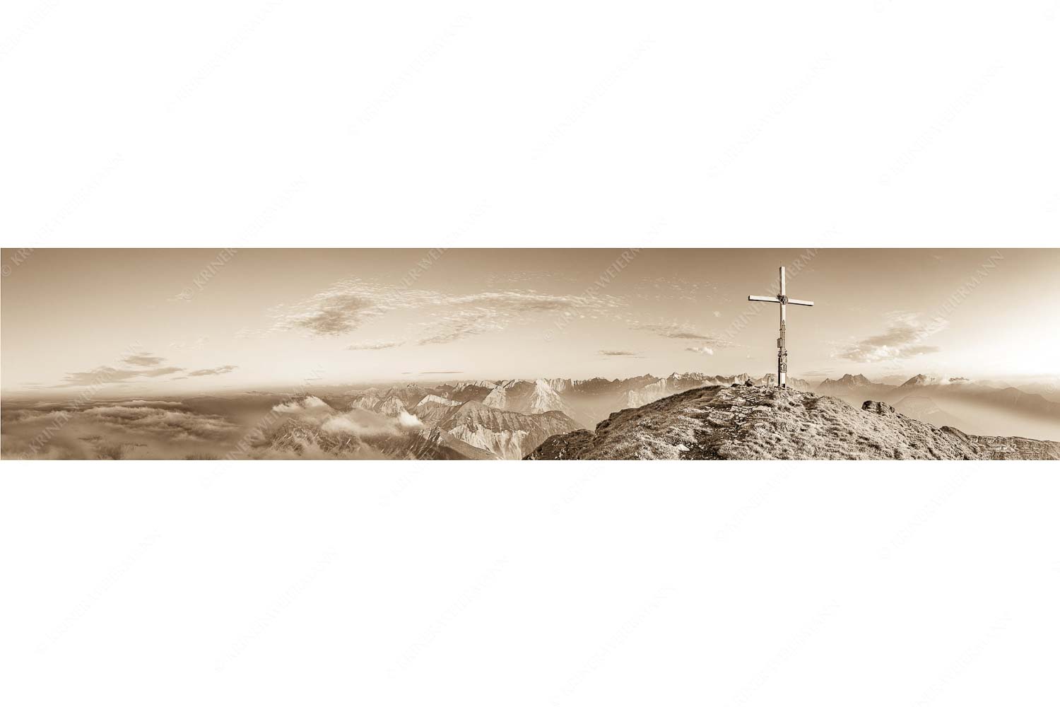 Schafreiter Gipfelpanorama – Seitenverhältnis 5:1 — Schafreuter im Karwendel Blick vom Schafreiter ins Karwendelgebirge
