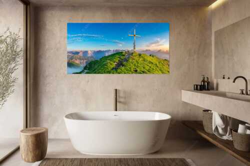 Blick vom Schafreiter ins Karwendelgebirge - Schafreiter Gipfelpanorama - Größe ca. 180x90cm, Seitenverhältnis 2:1 - Schafreuter im Karwendel - weitere Infos unter https://www.kriner-weiermann.de