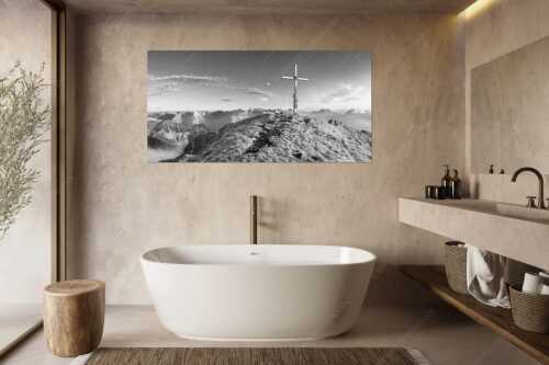 Blick vom Schafreiter ins Karwendelgebirge - Schafreiter Gipfelpanorama - Größe ca. 180x90cm, Seitenverhältnis 2:1 - Schafreuter im Karwendel - weitere Infos unter https://www.kriner-weiermann.de