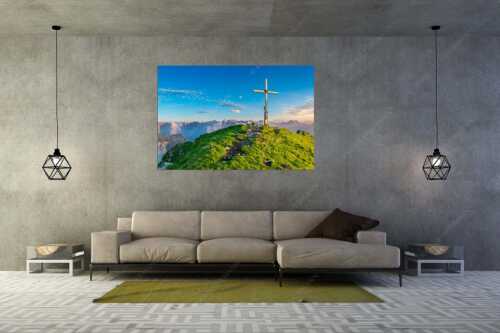Blick vom Schafreiter ins Karwendelgebirge - Schafreiter Gipfelpanorama - Größe ca. 180x120cm, Seitenverhältnis 3:2 - Schafreuter im Karwendel - weitere Infos unter https://www.kriner-weiermann.de