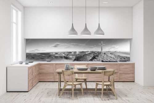 Blick vom Schafreiter ins Karwendelgebirge - Schafreiter Gipfelpanorama - Größe ca. 400x100cm, Seitenverhältnis 4:1 - Schafreuter im Karwendel - weitere Infos unter https://www.kriner-weiermann.de