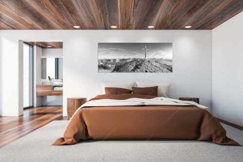 Blick vom Schafreiter ins Karwendelgebirge - Schafreiter Gipfelpanorama - Größe ca. 200x80cm, Seitenverhältnis 2,5:1 - Schafreuter im Karwendel - weitere Infos unter https://www.kriner-weiermann.de
