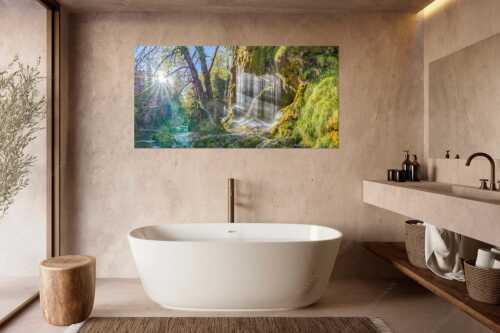 Die Schleierfälle an der Ammer bei Unternogg sind ein einzigartiges Naturschauspiel - Schleierfälle - Größe ca. 180x90cm, Seitenverhältnis 2:1 - Wasserfall im Ammertal - weitere Infos unter https://www.kriner-weiermann.de