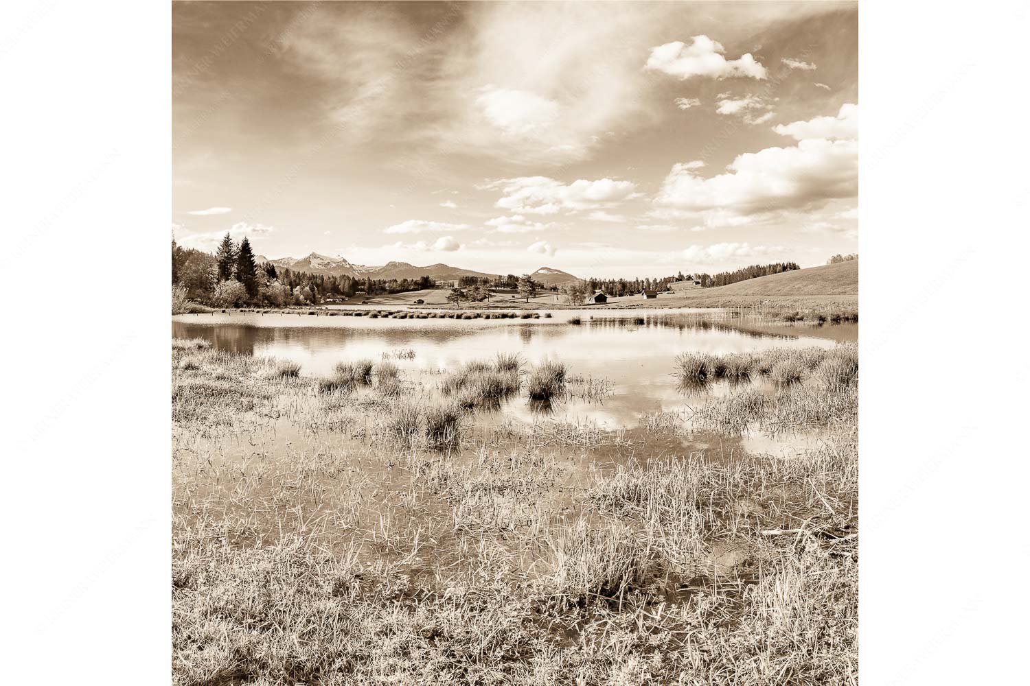 Blick über den Schmalensee zum Estergebirge