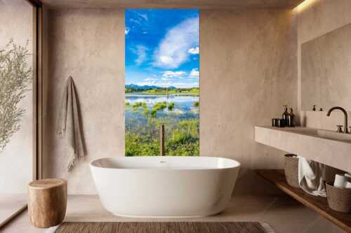Blick über den Schmalensee zum Estergebirge - Schmalensee Süd - Größe ca. 100x200cm, Seitenverhältnis 1:2 - Simetsberg und Krottenkopf - weitere Infos unter https://www.kriner-weiermann.de