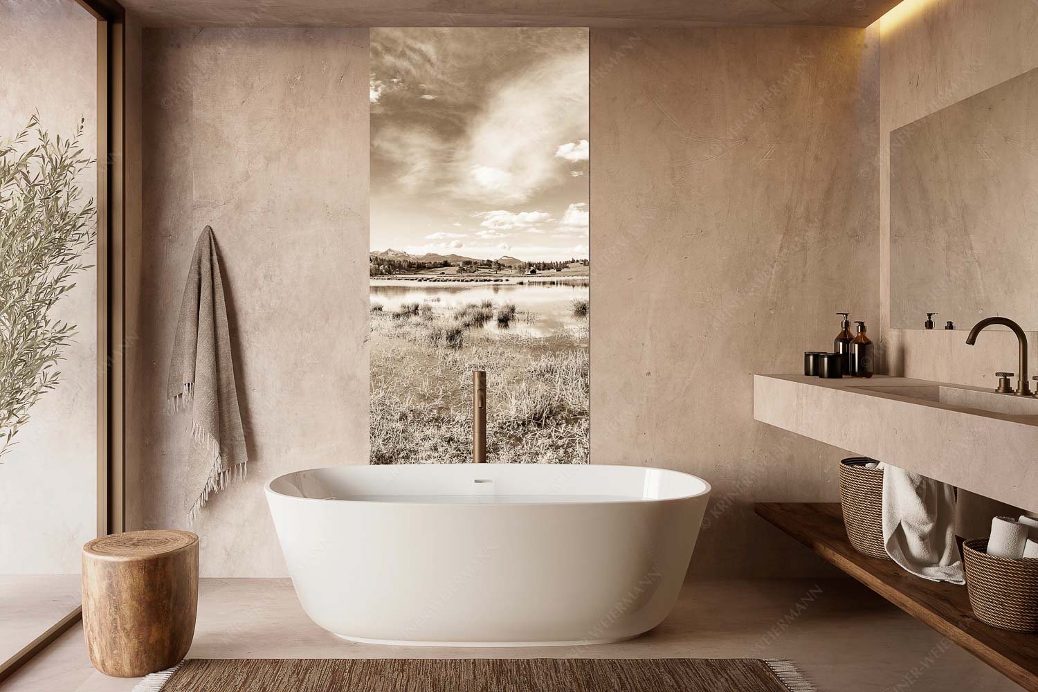 Blick über den Schmalensee zum Estergebirge - Schmalensee Süd - Größe ca. 100x200cm, Seitenverhältnis 1:2 - Simetsberg und Krottenkopf - weitere Infos unter https://www.kriner-weiermann.de