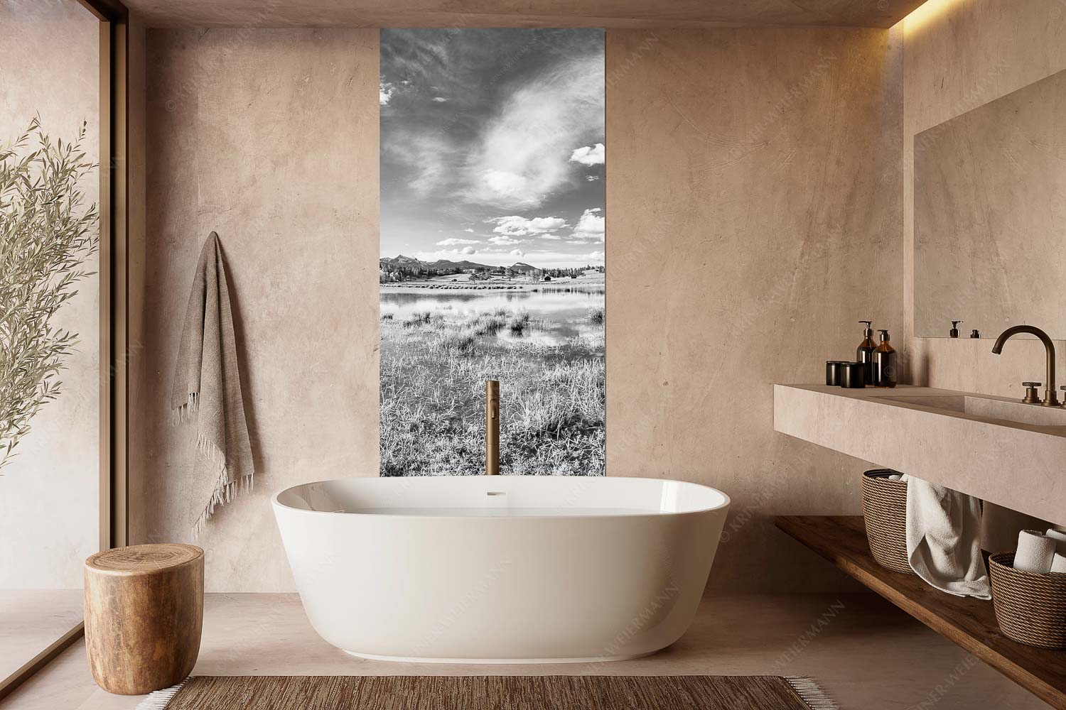 Blick über den Schmalensee zum Estergebirge - Schmalensee Süd - Größe ca. 100x200cm, Seitenverhältnis 1:2 - Simetsberg und Krottenkopf - weitere Infos unter https://www.kriner-weiermann.de