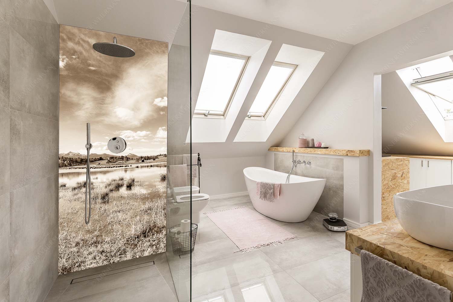 Schmalensee Süd – Größe ca. 110x220cm, Seitenverhältnis 1:2 — Simetsberg und Krottenkopf Blick über den Schmalensee zum Estergebirge - Schmalensee Süd - Größe ca. 110x220cm, Seitenverhältnis 1:2 - Simetsberg und Krottenkopf - weitere Infos unter https://www.kriner-weiermann.de