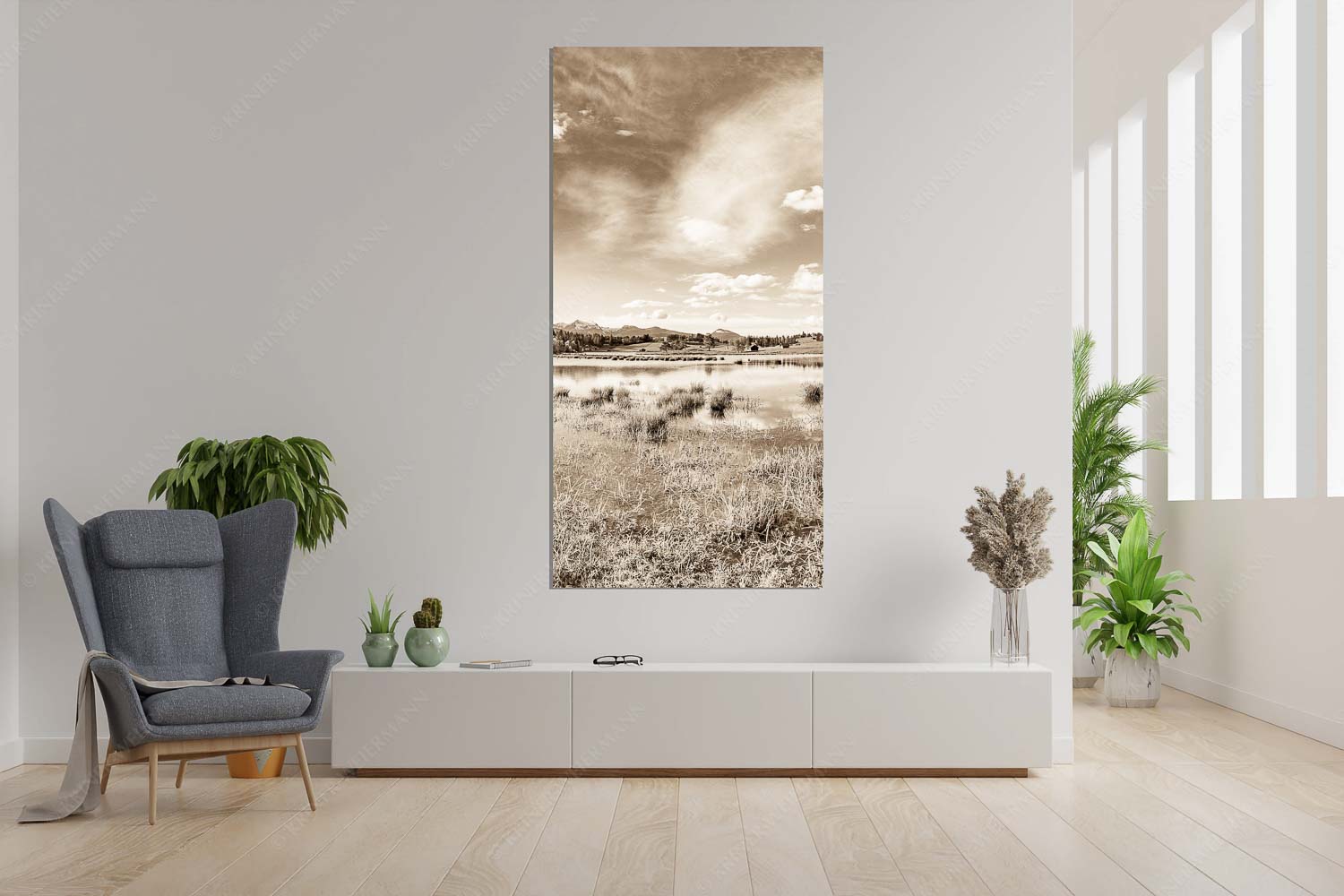 Schmalensee Süd – Größe ca. 90x180cm, Seitenverhältnis 1:2 — Simetsberg und Krottenkopf Blick über den Schmalensee zum Estergebirge - Schmalensee Süd - Größe ca. 90x180cm, Seitenverhältnis 1:2 - Simetsberg und Krottenkopf - weitere Infos unter https://www.kriner-weiermann.de