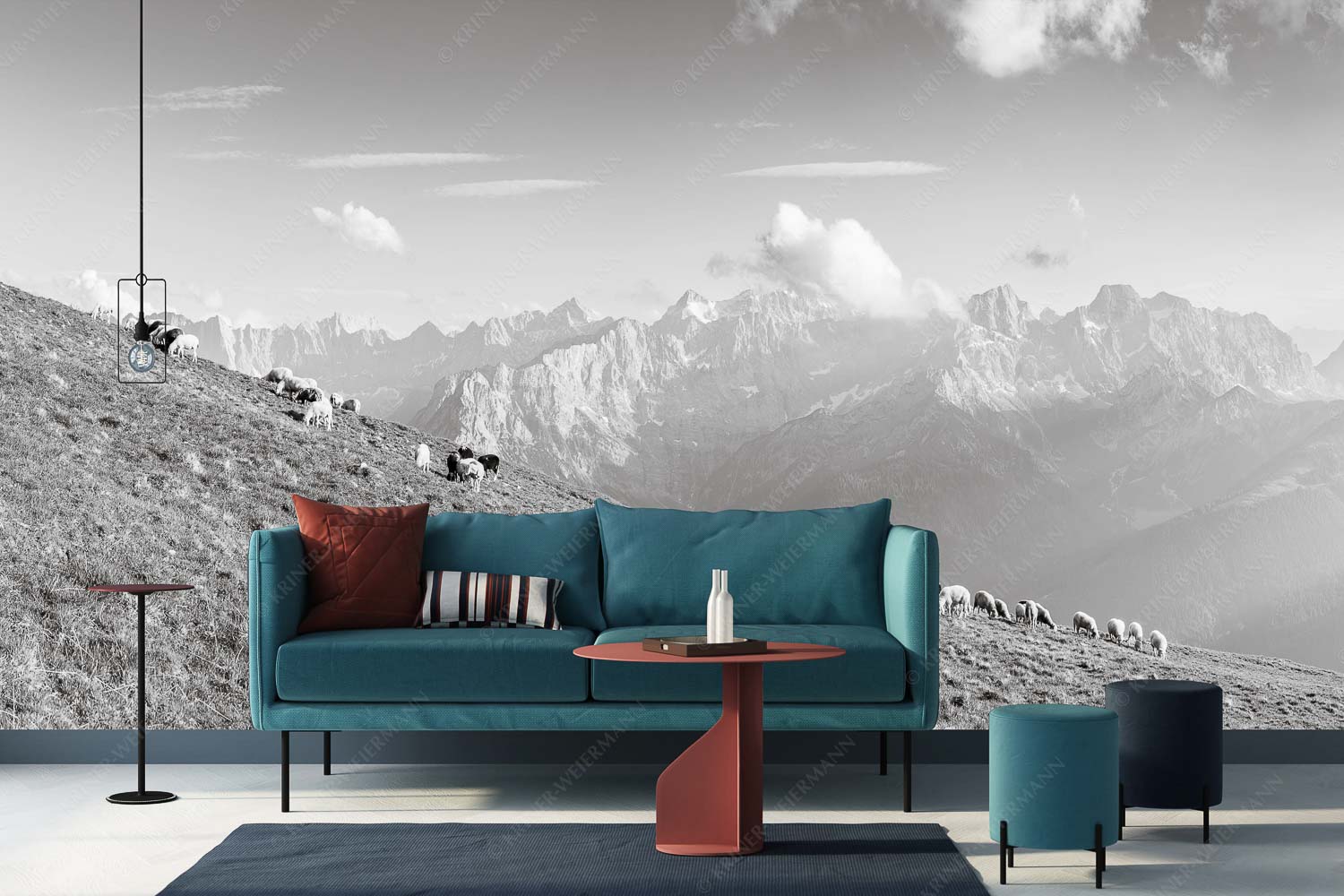 Schönste Karwendelweiden – Größe ca. 400x200cm, Seitenverhältnis 2:1 — Schafe im Karwendel Bergschafe am Schafreiter mit Blick zum Karwendelhauptkamm - Schönste Karwendelweiden - Größe ca. 400x200cm, Seitenverhältnis 2:1 - Schafe im Karwendel - weitere Infos unter https://www.kriner-weiermann.de