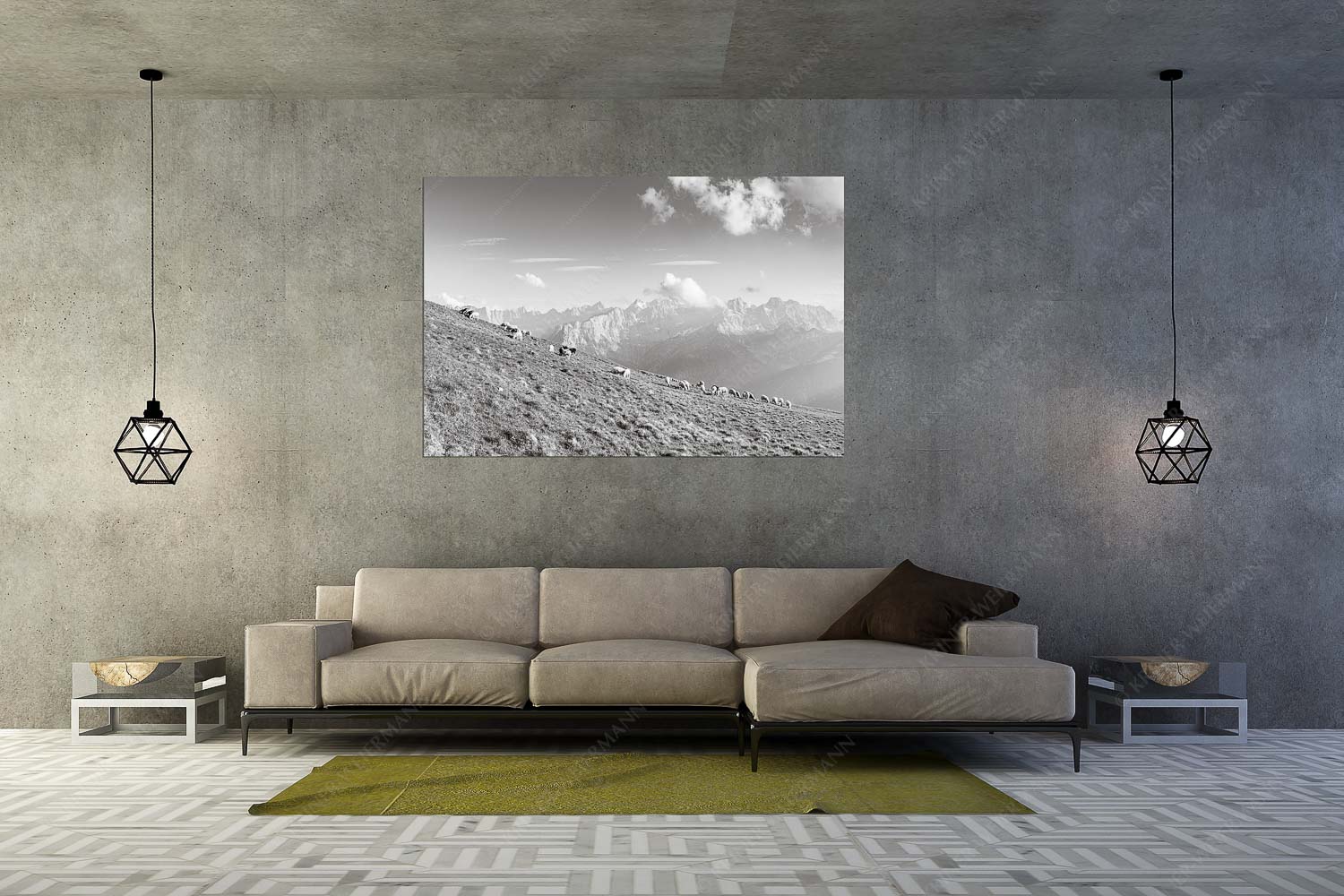 Schönste Karwendelweiden – Größe ca. 180x120cm, Seitenverhältnis 3:2 — Schafe im Karwendel Bergschafe am Schafreiter mit Blick zum Karwendelhauptkamm - Schönste Karwendelweiden - Größe ca. 180x120cm, Seitenverhältnis 3:2 - Schafe im Karwendel - weitere Infos unter https://www.kriner-weiermann.de