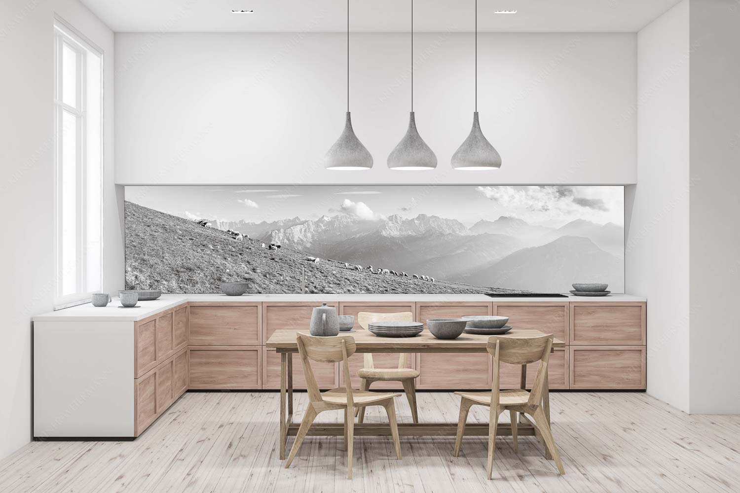 Schönste Karwendelweiden – Größe ca. 400x100cm, Seitenverhältnis 4:1 — Schafe im Karwendel Bergschafe am Schafreiter mit Blick zum Karwendelhauptkamm - Schönste Karwendelweiden - Größe ca. 400x100cm, Seitenverhältnis 4:1 - Schafe im Karwendel - weitere Infos unter https://www.kriner-weiermann.de