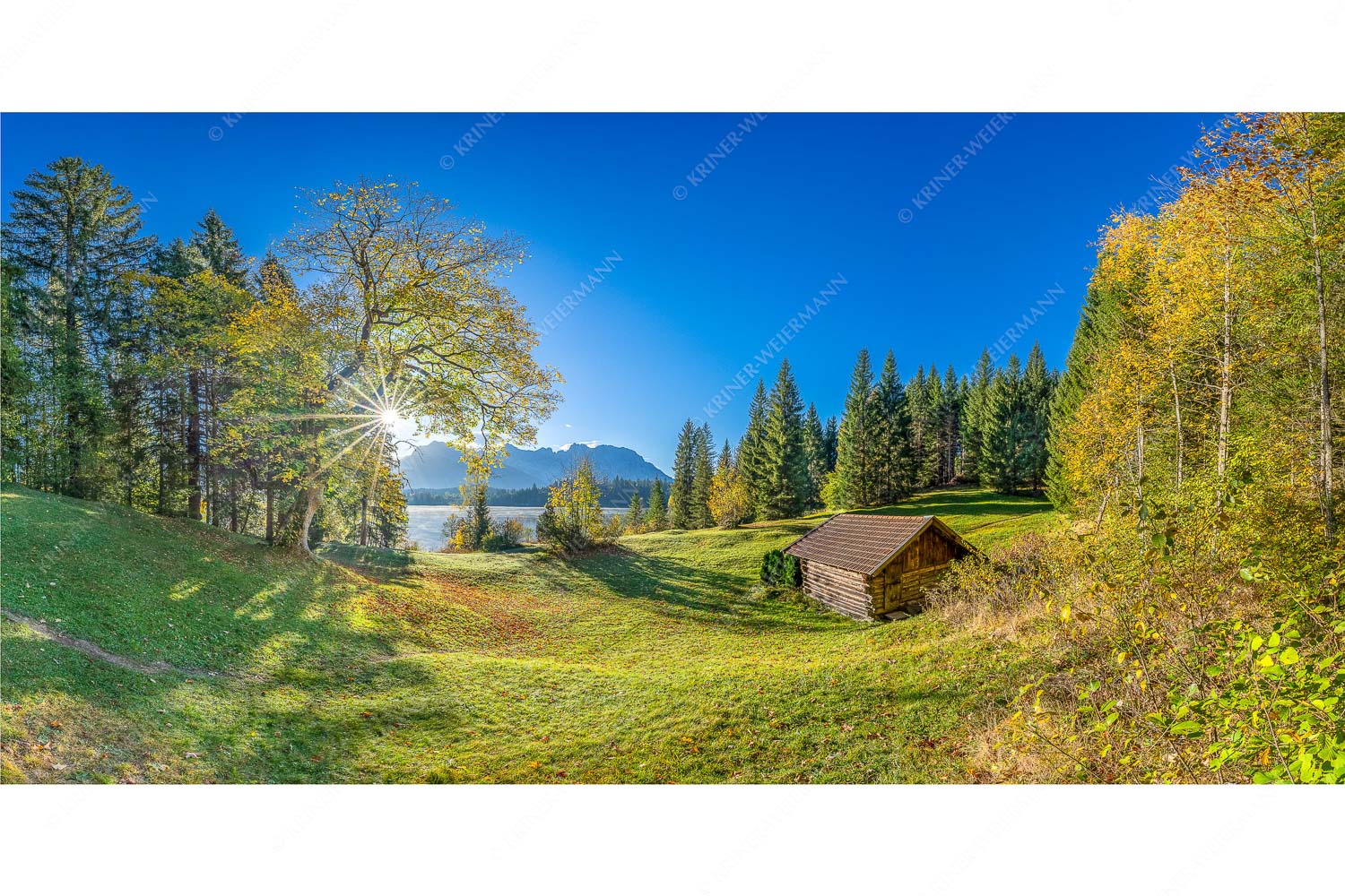 Schönste Plätze II – Seitenverhältnis 2:1 — Alter Ahorn am Barmsee Blick über den Barmsee zum Karwendelgebirge