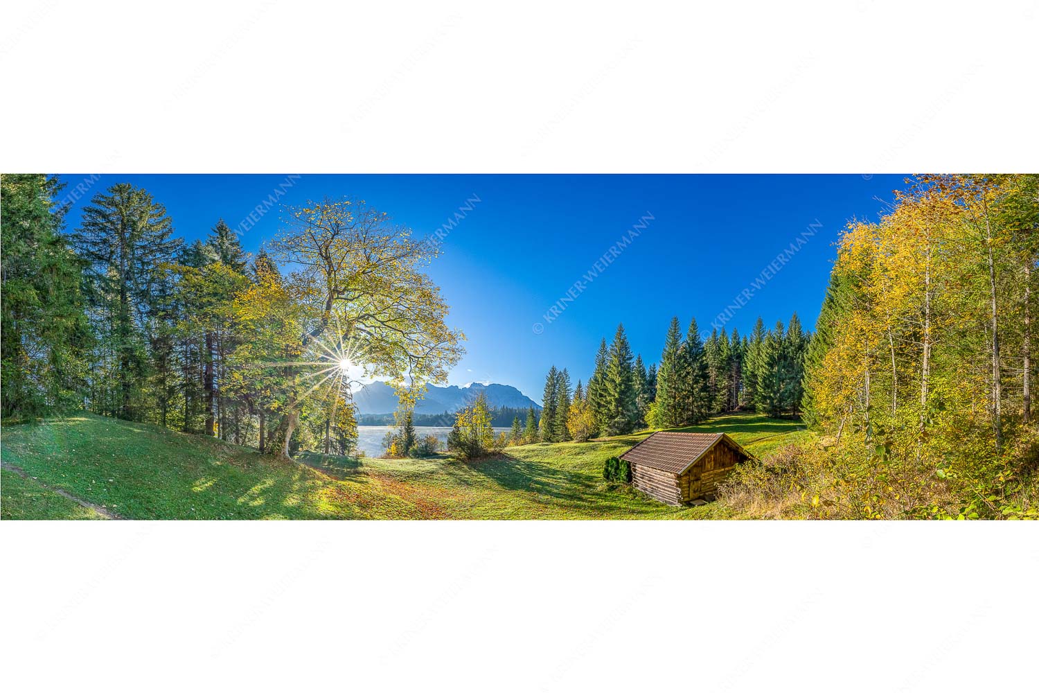 Schönste Plätze II – Seitenverhältnis 3:1 — Alter Ahorn am Barmsee Blick über den Barmsee zum Karwendelgebirge
