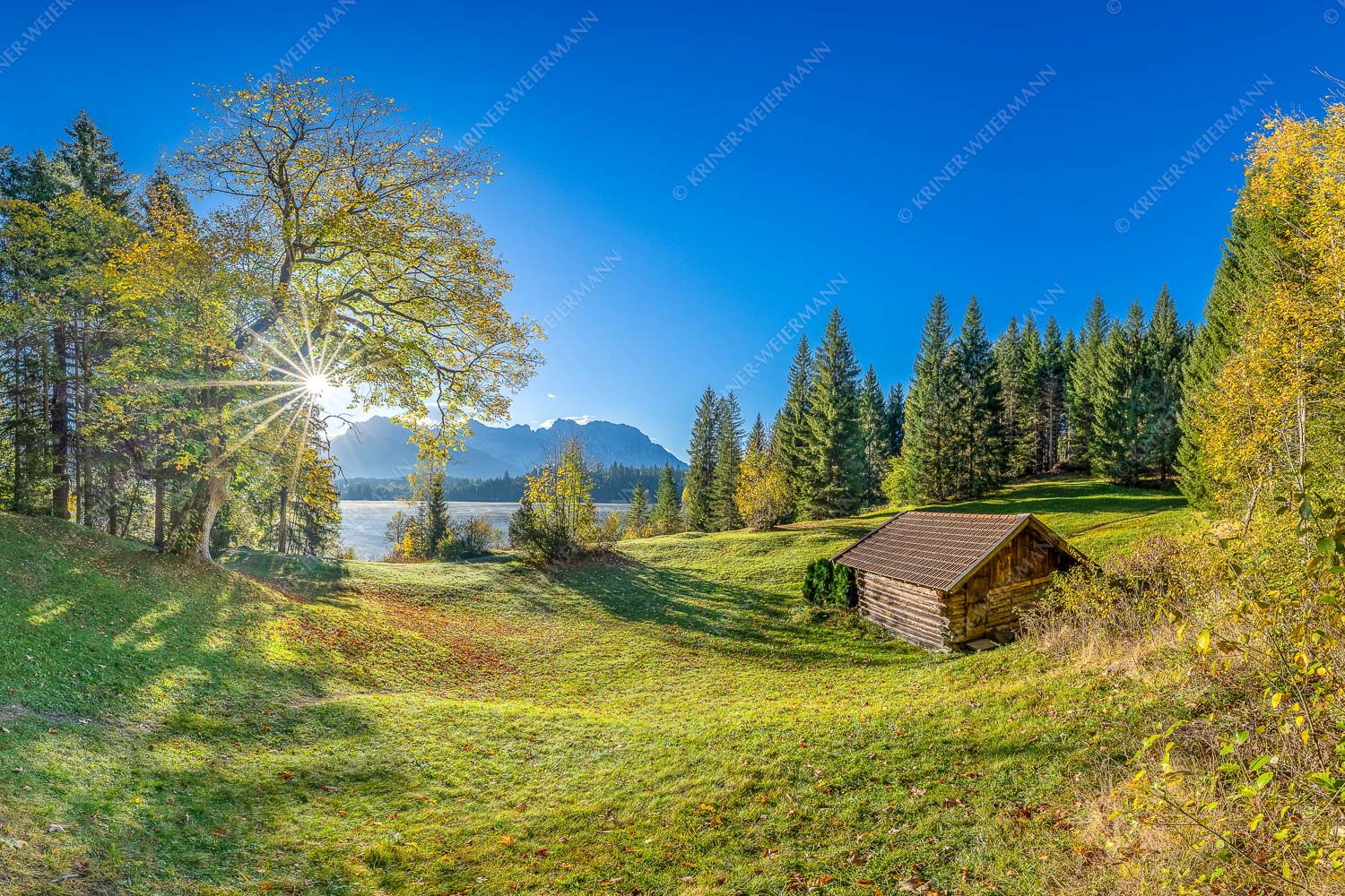 Schönste Plätze II – Seitenverhältnis 3:2 — Alter Ahorn am Barmsee Blick über den Barmsee zum Karwendelgebirge
