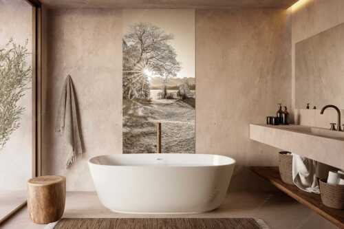 Blick über den Barmsee zum Karwendelgebirge - Schönste Plätze II - Größe ca. 100x200cm, Seitenverhältnis - Alter Ahorn am Barmsee - weitere Infos unter https://www.kriner-weiermann.de