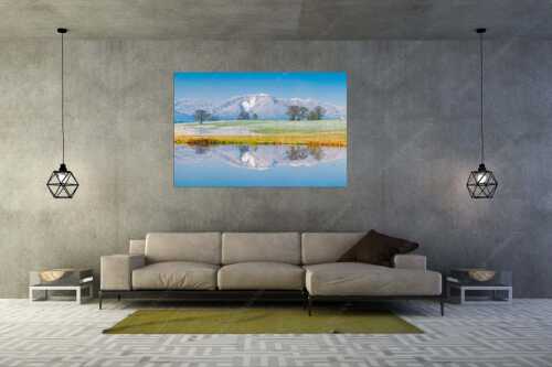 Blick über die Ach bei Uffing zum Hörnle in den Ammergauer Alpen - Silentium - Größe ca. 180x120cm, Seitenverhältnis 3:2 - Ach bei Uffing mit Hörnle - weitere Infos unter https://www.kriner-weiermann.de