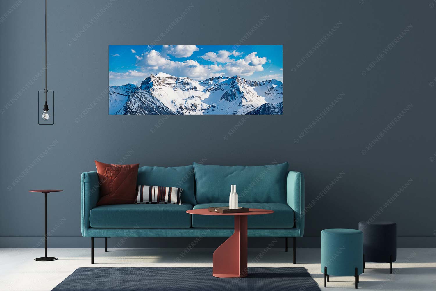 Blick zur Soiern- und Reissende Lahnspitze im Winter - Soiernkessel - Größe ca. 175x70cm, Seitenverhältnis 2,5:1 - Soiernspitze im Winter - weitere Infos unter https://www.kriner-weiermann.de
