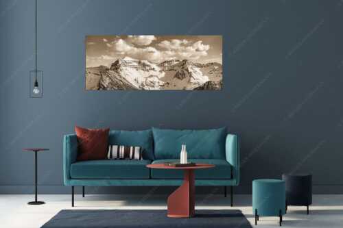 Blick zur Soiern- und Reissende Lahnspitze im Winter - Soiernkessel - Größe ca. 175x70cm, Seitenverhältnis 2,5:1 - Soiernspitze im Winter - weitere Infos unter https://www.kriner-weiermann.de
