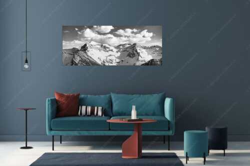 Blick zur Soiern- und Reissende Lahnspitze im Winter - Soiernkessel - Größe ca. 175x70cm, Seitenverhältnis 2,5:1 - Soiernspitze im Winter - weitere Infos unter https://www.kriner-weiermann.de