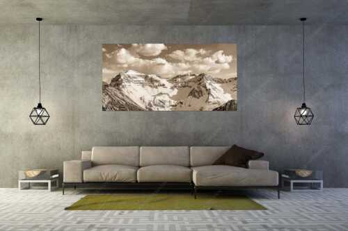 Blick zur Soiern- und Reissende Lahnspitze im Winter - Soiernkessel - Größe ca. 200x100cm, Seitenverhältnis 2:1 - Soiernspitze im Winter - weitere Infos unter https://www.kriner-weiermann.de