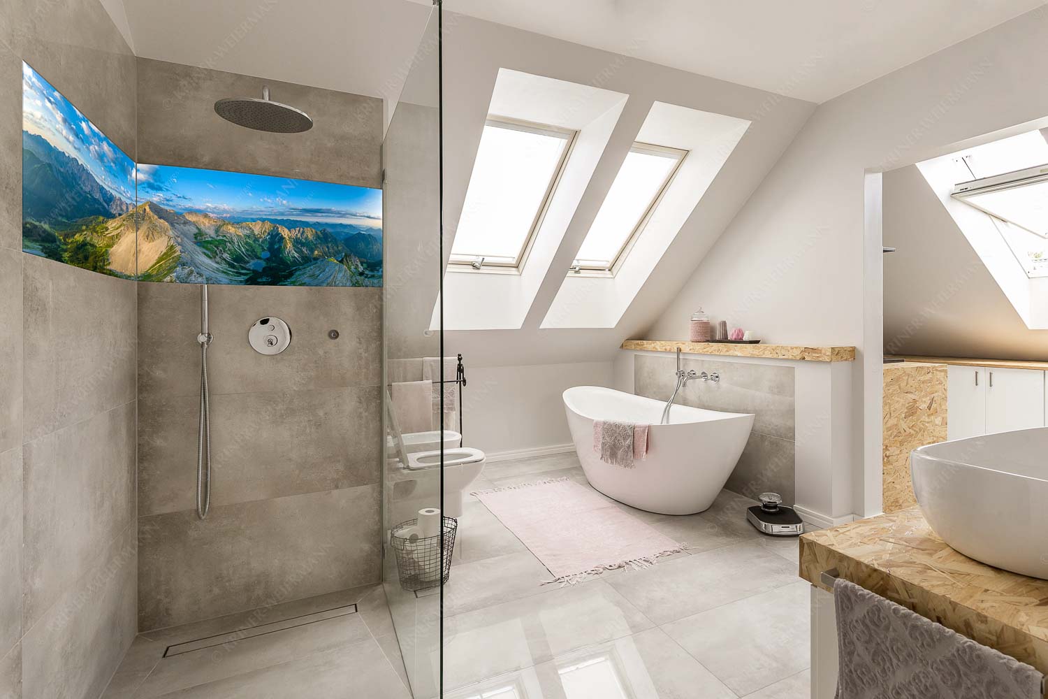 Blick auf Soiernspitze, die Soiernlache und die beiden Soiernseen - Soiernwasser - Größe ca. 240x60cm, Seitenverhältnis 4:1 - Soiernspitze und Soiernseen - weitere Infos unter https://www.kriner-weiermann.de