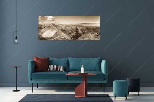 Blick auf Soiernspitze, die Soiernlache und die beiden Soiernseen - Soiernwasser - Größe ca. 175x70cm, Seitenverhältnis 2,5:1 - Soiernspitze und Soiernseen - weitere Infos unter https://www.kriner-weiermann.de