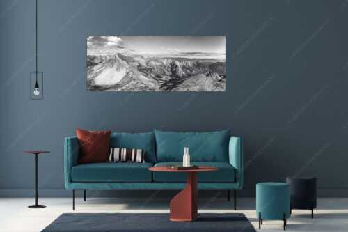 Blick auf Soiernspitze, die Soiernlache und die beiden Soiernseen - Soiernwasser - Größe ca. 175x70cm, Seitenverhältnis 2,5:1 - Soiernspitze und Soiernseen - weitere Infos unter https://www.kriner-weiermann.de