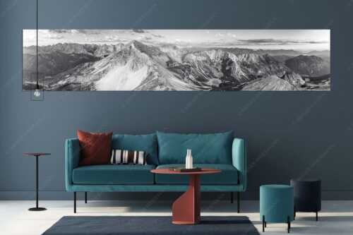 Blick auf Soiernspitze, die Soiernlache und die beiden Soiernseen - Soiernwasser - Größe ca. 350x70cm, Seitenverhältnis 5:1 - Soiernspitze und Soiernseen - weitere Infos unter https://www.kriner-weiermann.de