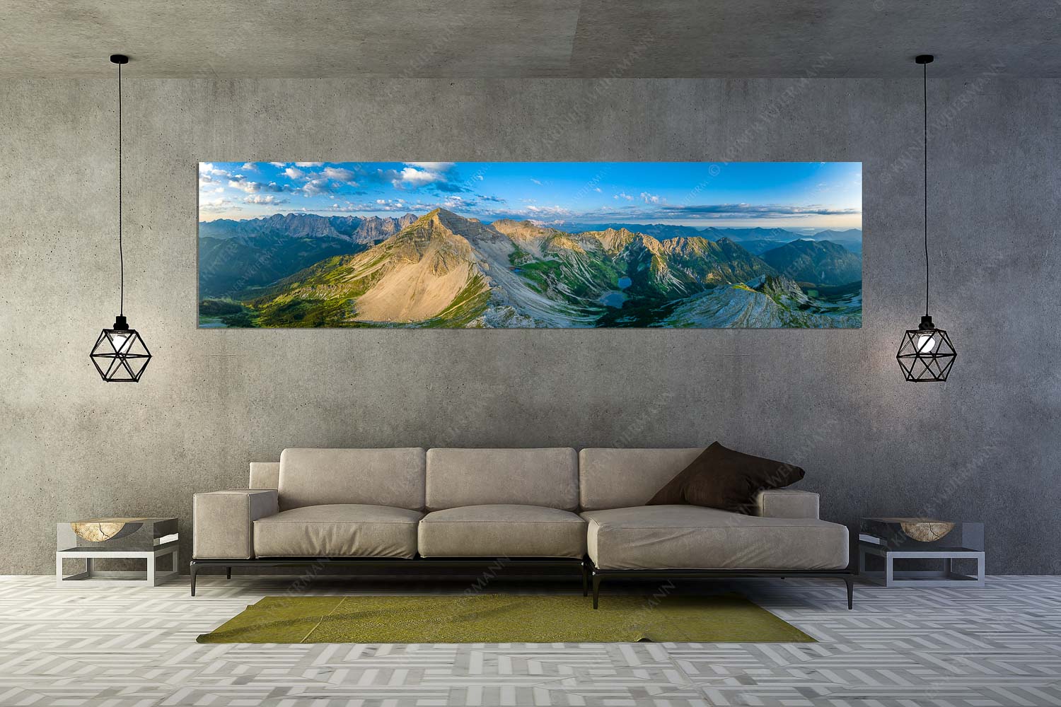 Soiernwasser – Größe ca. 320x80cm, Seitenverhältnis 4:1 — Soiernspitze und Soiernseen Blick auf Soiernspitze, die Soiernlache und die beiden Soiernseen - Soiernwasser - Größe ca. 320x80cm, Seitenverhältnis 4:1 - Soiernspitze und Soiernseen - weitere Infos unter https://www.kriner-weiermann.de