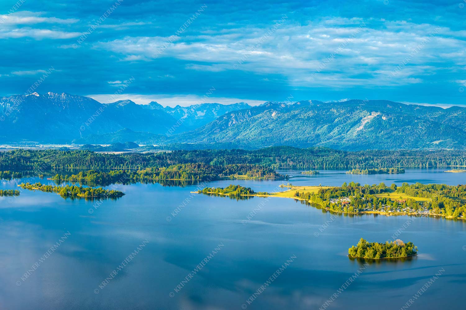 Staffelsee – Seitenverhältnis 3:2 — Seehausen Murnau Blick über den Staffelsee ins Estergebirge und den Ammergauer Alpen