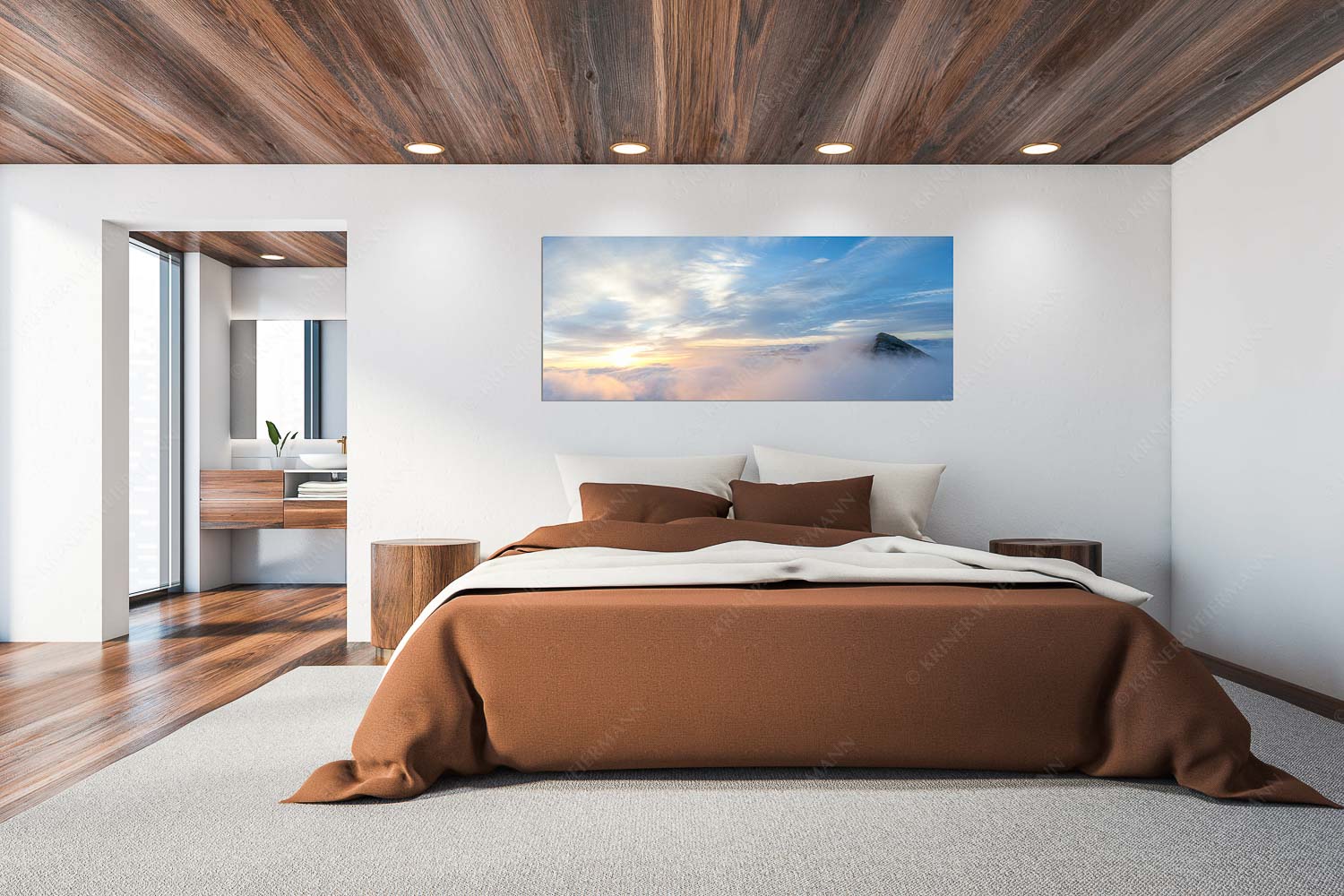 Traumwelt – Größe ca. 200x80cm, Seitenverhältnis 2,5:1 — Wolkenstimmung am Krottenkopf Der höchste Gipfel des Estergebirges ragt nur wenige Meter aus dem Wolkenmeer - Traumwelt - Größe ca. 200x80cm, Seitenverhältnis 2,5:1 - Wolkenstimmung am Krottenkopf - weitere Infos unter https://www.kriner-weiermann.de