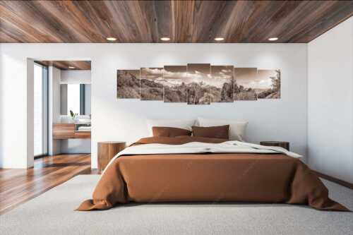 Kurz hinter dem Schachenschloss offenbart sich dieser einzigartige Ausblick ins Reintal - Über dem tiefen Tal - 7er Split, Größe ca. 300x75cm, Seitenverhältnis 4:1 - Schachen und Alpspitze - weitere Infos unter https://www.kriner-weiermann.de