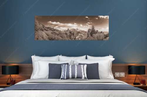 Kurz hinter dem Schachenschloss offenbart sich dieser einzigartige Ausblick ins Reintal - Über dem tiefen Tal - Größe ca. 180x60cm, Seitenverhältnis 3 - Schachen und Alpspitze - weitere Infos unter https://www.kriner-weiermann.de