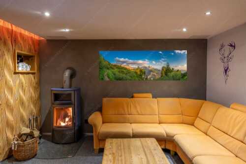 Kurz hinter dem Schachenschloss offenbart sich dieser einzigartige Ausblick ins Reintal - Über dem tiefen Tal - Größe ca. 180x60cm, Seitenverhältnis 3 - Schachen und Alpspitze - weitere Infos unter https://www.kriner-weiermann.de