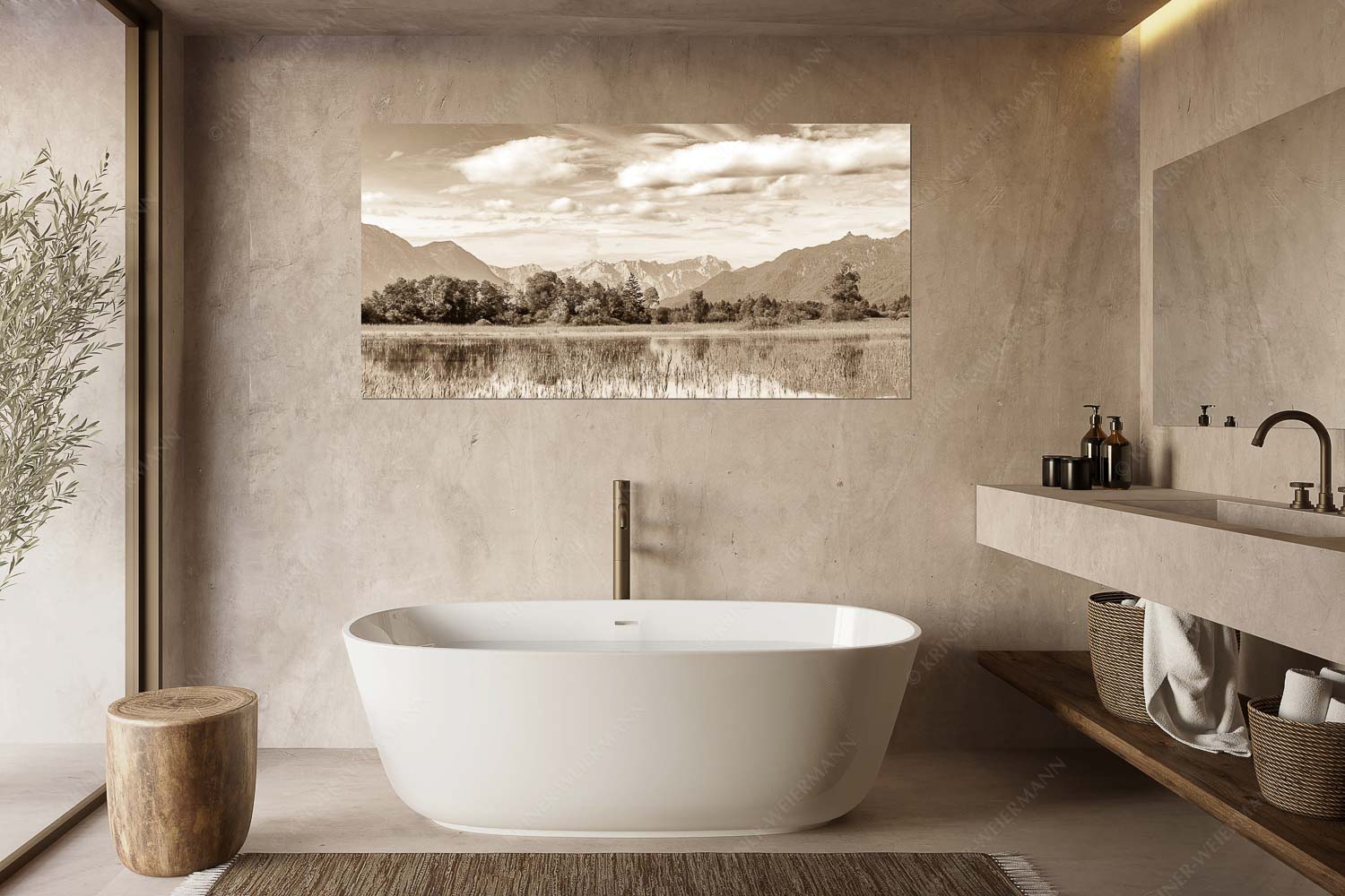 Überfluss – Größe ca. 180x90cm, Seitenverhältnis 2:1 — Murnau mit Alpspitze und Zugspitze Überschwemmtes Feld nach Hochwasser bei Murnau mit Zugspitzmassiv - Überfluss - Größe ca. 180x90cm, Seitenverhältnis 2:1 - Murnau mit Alpspitze und Zugspitze - weitere Infos unter https://www.kriner-weiermann.de