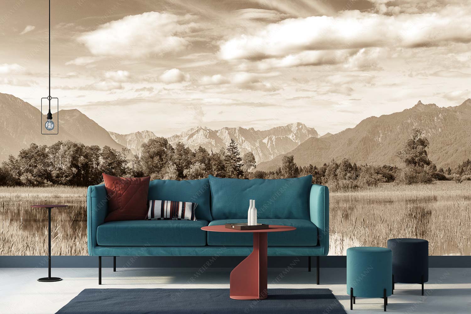 Überfluss – Größe ca. 400x200cm, Seitenverhältnis 2:1 — Murnau mit Alpspitze und Zugspitze Überschwemmtes Feld nach Hochwasser bei Murnau mit Zugspitzmassiv - Überfluss - Größe ca. 400x200cm, Seitenverhältnis 2:1 - Murnau mit Alpspitze und Zugspitze - weitere Infos unter https://www.kriner-weiermann.de