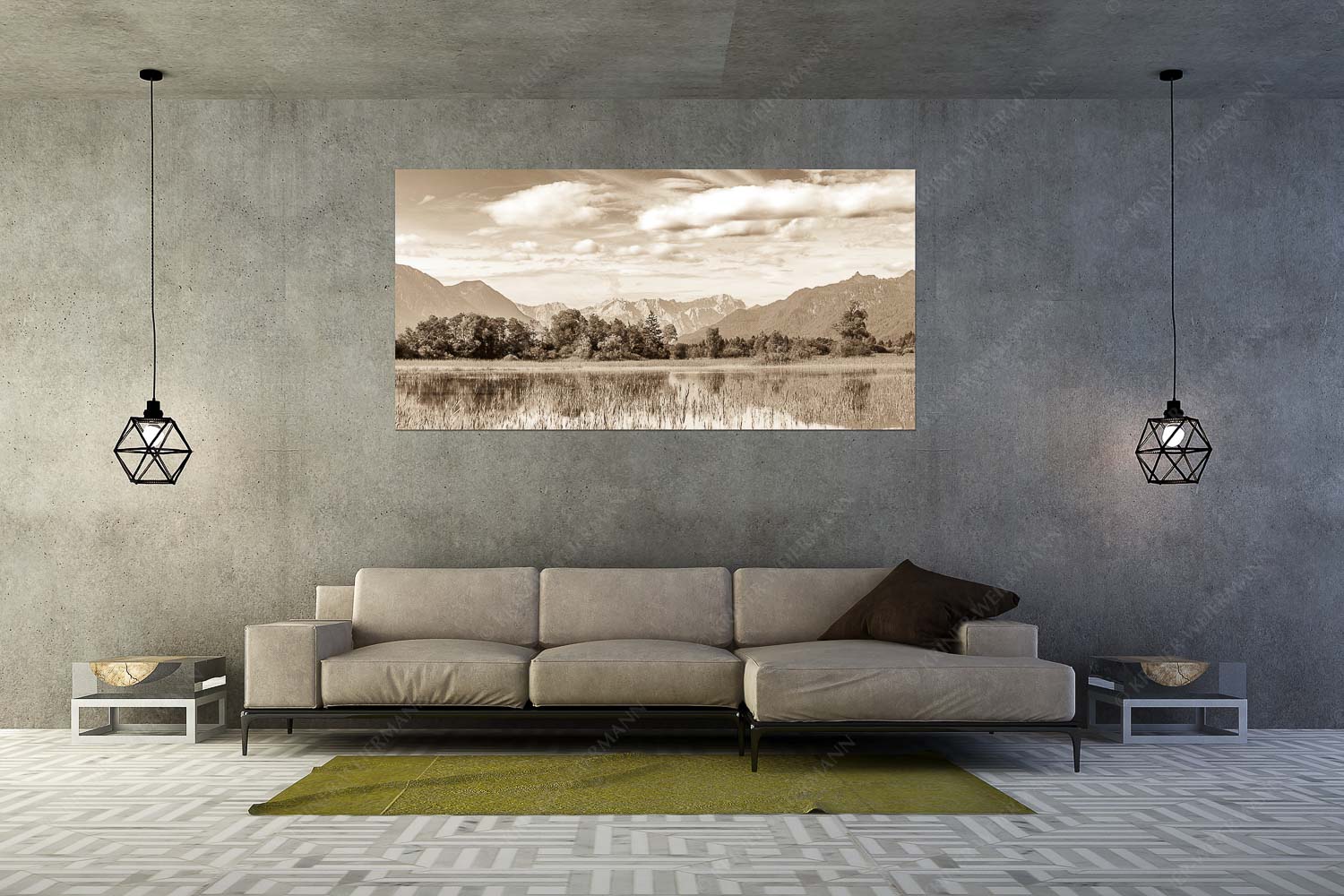 Überfluss – Größe ca. 200x100cm, Seitenverhältnis 2:1 — Murnau mit Alpspitze und Zugspitze Überschwemmtes Feld nach Hochwasser bei Murnau mit Zugspitzmassiv - Überfluss - Größe ca. 200x100cm, Seitenverhältnis 2:1 - Murnau mit Alpspitze und Zugspitze - weitere Infos unter https://www.kriner-weiermann.de