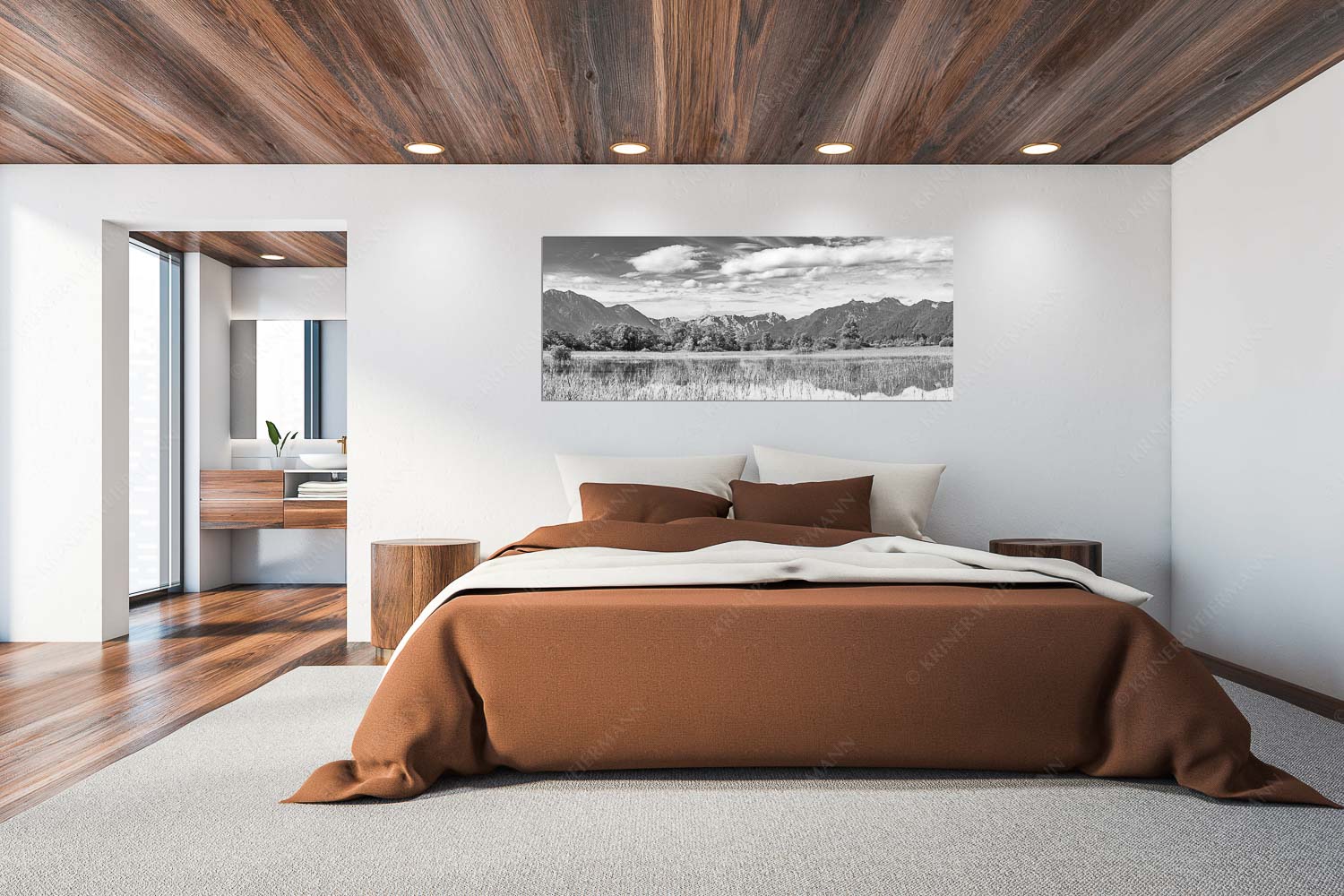 Überfluss – Größe ca. 200x80cm, Seitenverhältnis 2,5:1 — Murnau mit Alpspitze und Zugspitze Überschwemmtes Feld nach Hochwasser bei Murnau mit Zugspitzmassiv - Überfluss - Größe ca. 200x80cm, Seitenverhältnis 2,5:1 - Murnau mit Alpspitze und Zugspitze - weitere Infos unter https://www.kriner-weiermann.de
