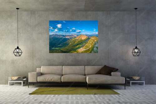 Blick an der Krapfenkar- und Soiernspitze vorbei ins Karwendelgebirge - Überm Fermesbachtal - Größe ca. 180x120cm, Seitenverhältnis 3:2 - Soiernspitze und Karwendel - weitere Infos unter https://www.kriner-weiermann.de