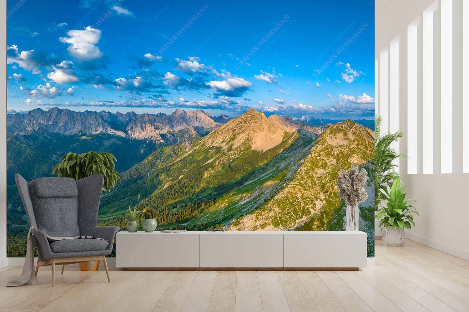 Überm Fermesbachtal – Größe ca. 300x200cm, Seitenverhältnis 3:2 — Soiernspitze und Karwendel Blick an der Krapfenkar- und Soiernspitze vorbei ins Karwendelgebirge - Überm Fermesbachtal - Größe ca. 300x200cm, Seitenverhältnis 3:2 - Soiernspitze und Karwendel - weitere Infos unter https://www.kriner-weiermann.de