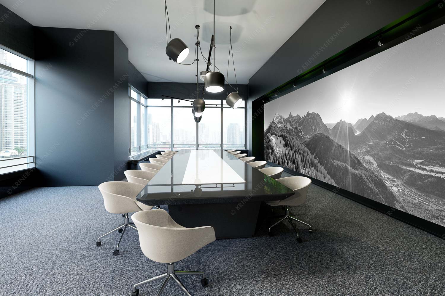 Übern Rehberg – Größe ca. 600x200cm, Seitenverhältnis 3:1 — Wörner Tiefkar und Karwendelkopf Blick über Rehbergalm ins Karwendel- und Wettersteingebirge - Übern Rehberg - Größe ca. 600x200cm, Seitenverhältnis 3:1 - Wörner Tiefkar und Karwendelkopf - weitere Infos unter https://www.kriner-weiermann.de