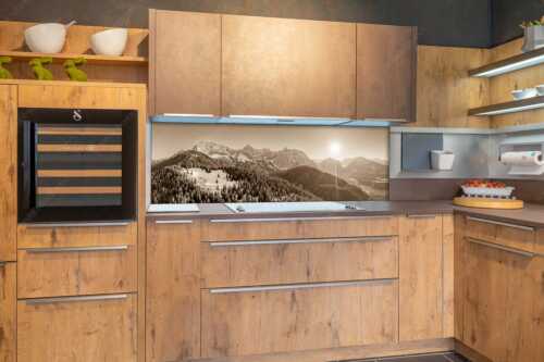 Blick über Rehbergalm ins Karwendel- und Wettersteingebirge - Übern Rehberg - Größe ca. 180x60cm, Seitenverhältnis 3:1 - Wörner Tiefkar und Karwendelkopf - weitere Infos unter https://www.kriner-weiermann.de