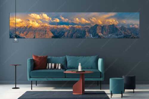 Wetterwechsel an der Großen Seekarspitze im Karwendelgebirge - Umschwung - Größe ca. 350x70cm, Seitenverhältnis 5:1 - Seekarspitze im Karwendel - weitere Infos unter https://www.kriner-weiermann.de