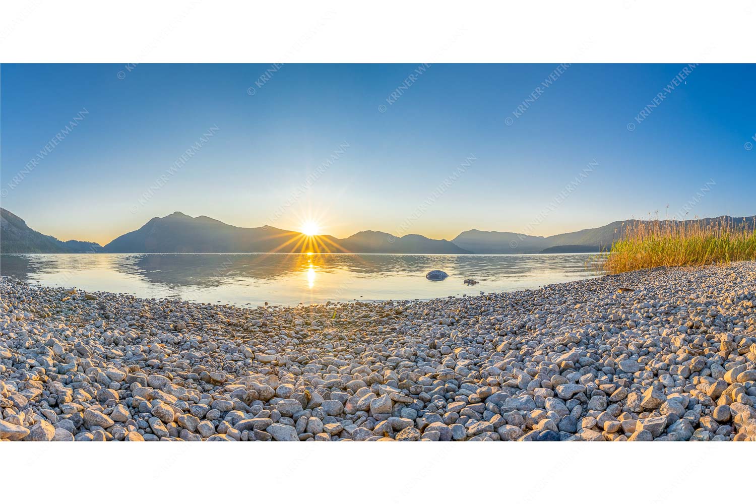 Unser Sandstrand – Seitenverhältnis 2:1 — Walchensee Jochberg Sonnenaufganmg Blick über den Walchensee zum Jochberg mit Sonnenaufgang