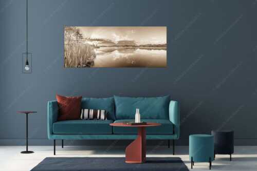 Sonnenaufgang am Barmsee mit Blick zum Karwendel und Wettersteingebirge - Utopia II - Größe ca. 175x70cm, Seitenverhältnis 2,5:1 - Sonnenaufgang am Barmsee - weitere Infos unter https://www.kriner-weiermann.de