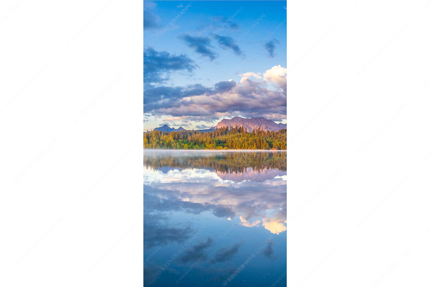 Utopia III – Seitenverhältnis 1:2 — Morgenstimmung am Barmsee Sonnenaufgang am Barmsee mit Blick zum Karwendel und Wettersteingebirge